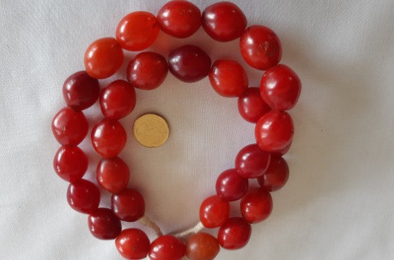 Perles anciennes Bohême Rouge Ethiopie