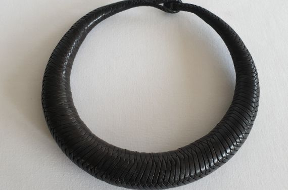 Collier Baïfal cuir noir