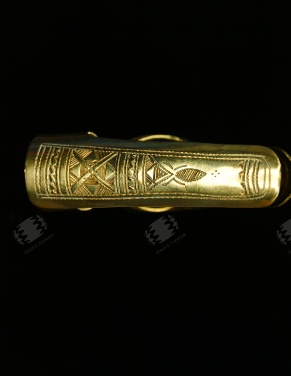 Bague Touareg ongle en bronze motifs géométriques